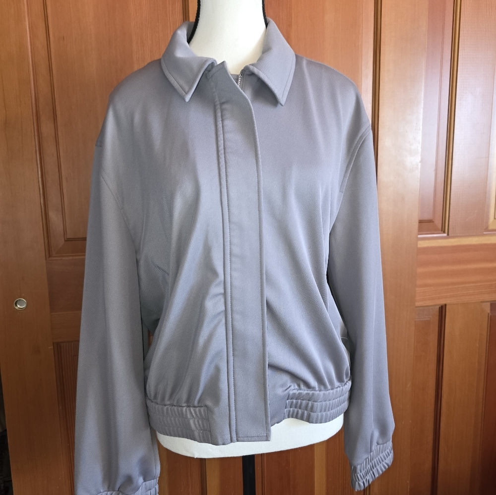 EDEN SOCIETY Grey Zip Lightweight Jacket With Zipper Size M